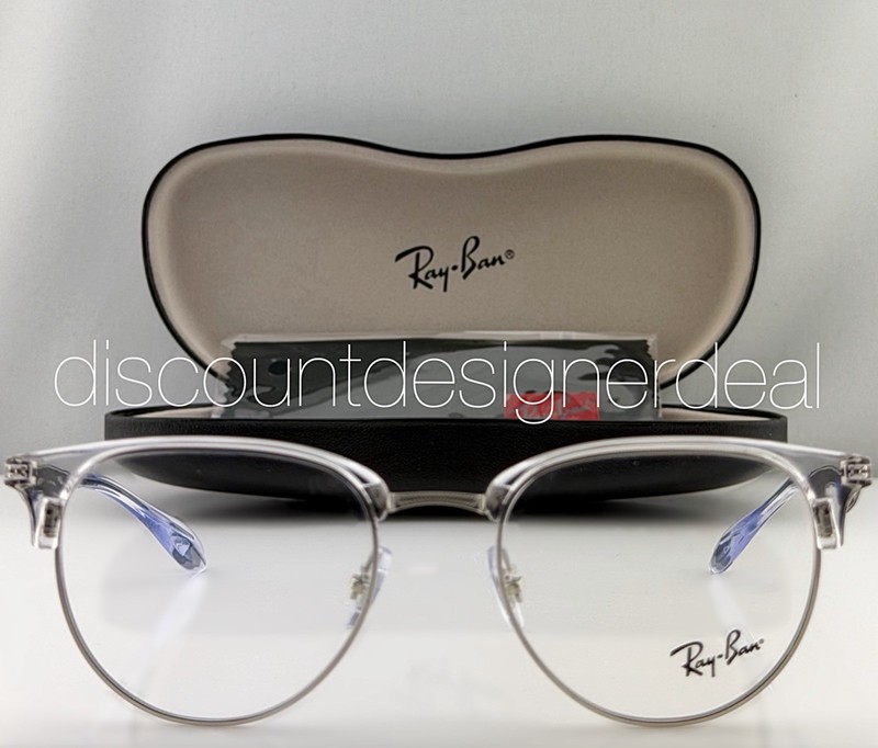 Ray-Ban Clubmaster Round RB6396 2936 Eyeglasses Clear Silver Frame 51mm NEW gallery