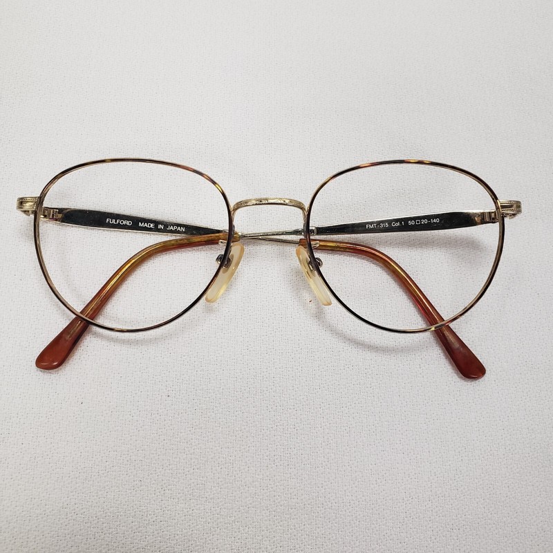 1980s Round Harry Potter Type Frames Sz 50 Gold Tortoise