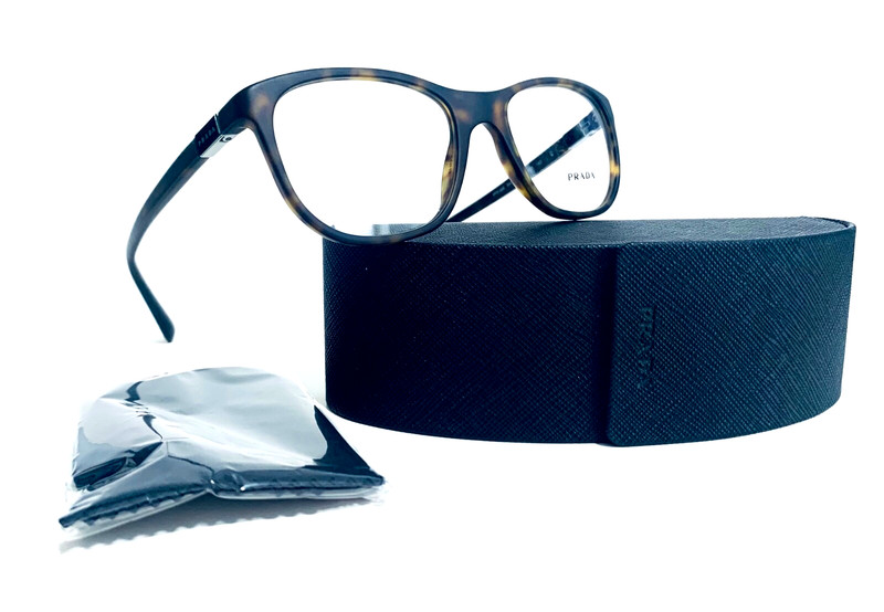 PRADA VPR 29S HAQ-1O1 MATTE DARK TORTOISE EYEGLASSES 54-19-140 MM ITALY VPR29S