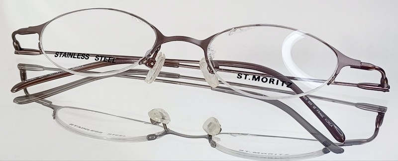 Vintage ST. MORITZ CYBER 805 Eyeglasses BROWN MATT New Semirimless 44-19 Korea