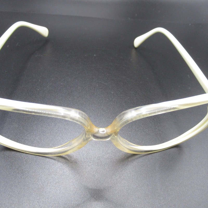 Vintage Safilo Eyeglass Frames Clear Ivory Cream Full Rim Rectangular 52-14-135 gallery