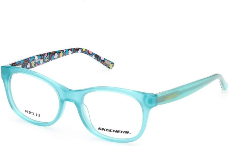 Skechers SE1646 Aqua Blue 089 Plastic Kids Optical Eyeglasses Frame 46-16-130