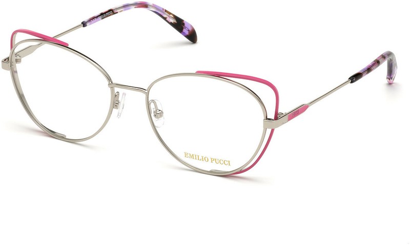 Emilio Pucci EP 5141 016 Silver & Pink Cat Eye Metal Eyeglasses Frame 54-17-140