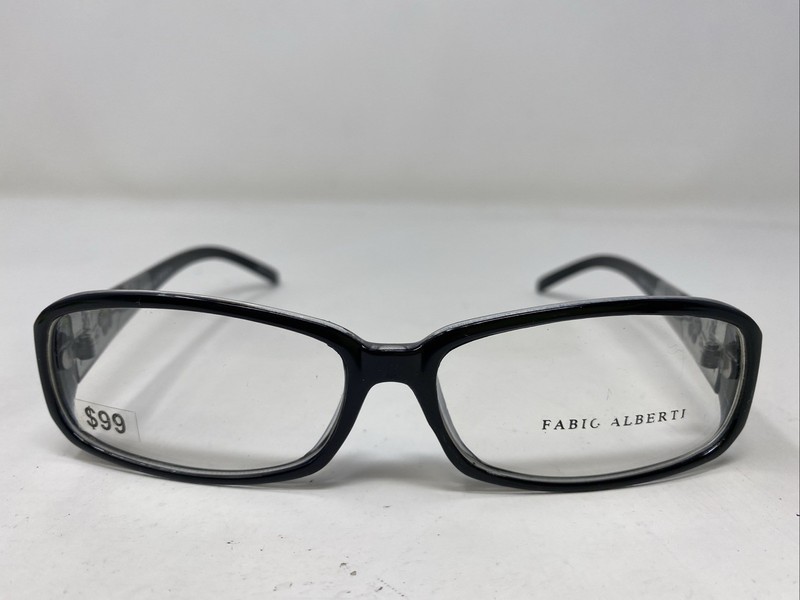Fabio Alberti FA902-2 54-18-135 Black Crystal Full Rim Eyeglasses Frame QC54