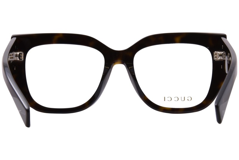 Gucci GG1846O 002 Eyeglasses Women's Havana/Gold Full Rim Square Shape 54mm gallery