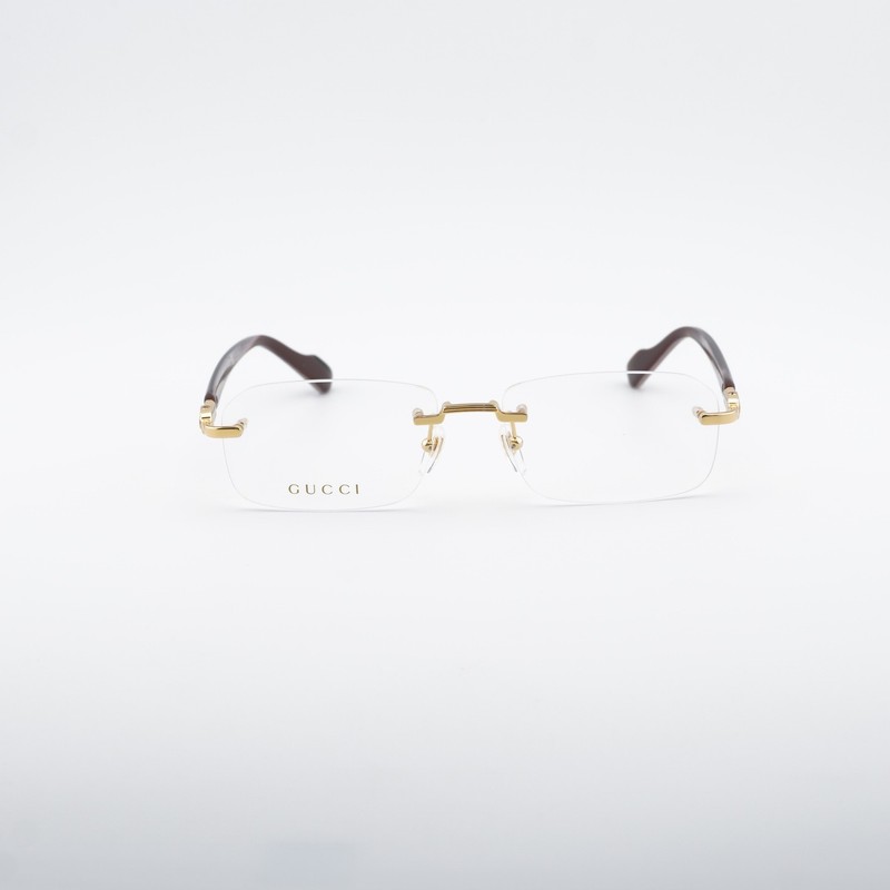Gucci GG1221O 002 Gold/Brown 56mm Eyeglasses New Authentic gallery