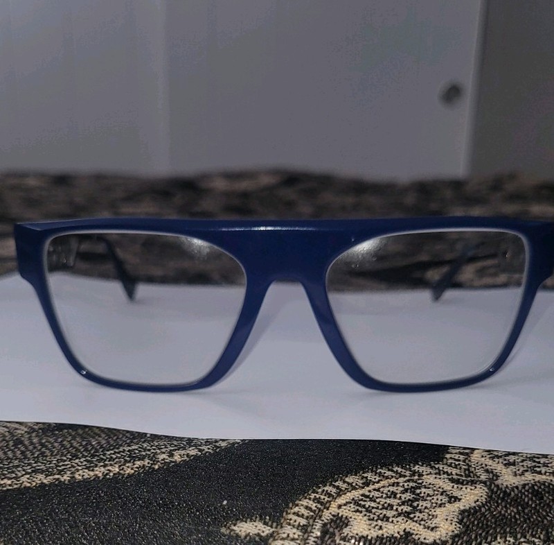 Versace eyeglasses blue full rim designer unisex adults plastic metal frames gallery