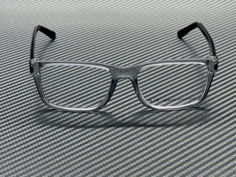 ARMANI EXCHANGE AX3016 8239 Transparent Grey Square 53 mm Men's Eyeglasses gallery