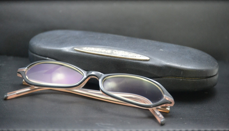 Adrienne Vittadini 7008 Black Pink Cat Eye Eyeglasses Frame 50-16-135 With Case