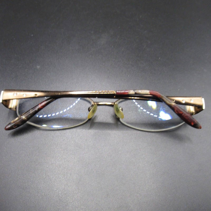 Sally Hansen Sally 14 Semi-Rimless Eyeglass Frames Gold Brown 51-17-135 gallery