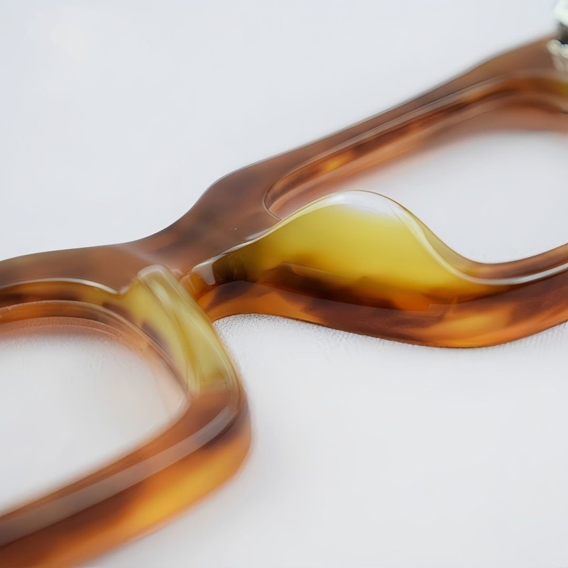 Thick Acetate Square Retro Eyeglasses Frames for Women Men 48 23 148mm Glasses gallery