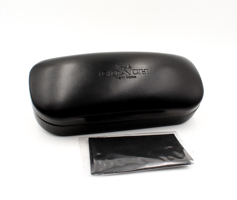 Coach Eyeglasses HC 6181 5002 Glasses Polished Black on Gold Logo Arms with Case gallery
