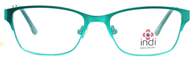 INDI KG7003 TL Teal Girls Kids Semi Cat Eye Eyeglasses 47-15-125 B:32 'AS-IS' gallery