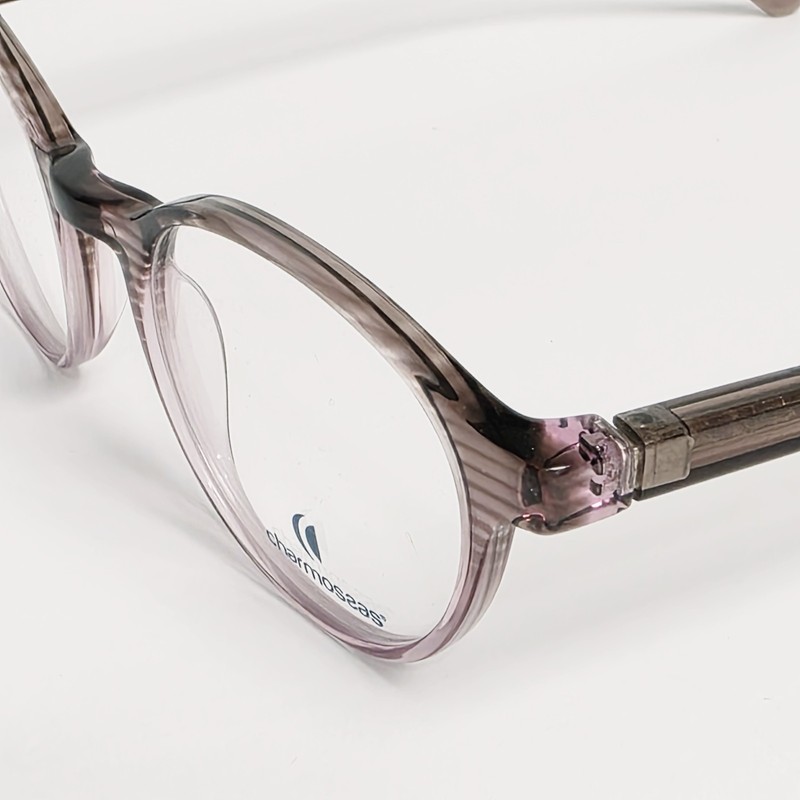Charmossas Mayumba Women's Round Glasses in Pink Crystal Stripe | Size: 49mm gallery