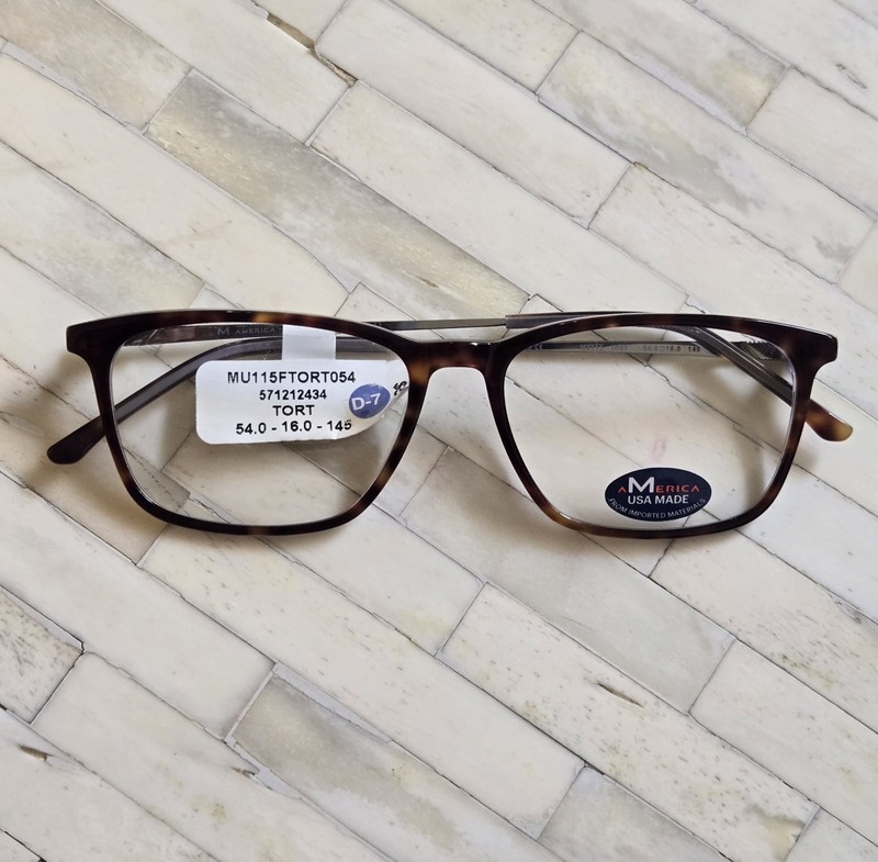 America MU115 Tort Prescription Eyeglass Frames 54-16-145 NWT Reg $54