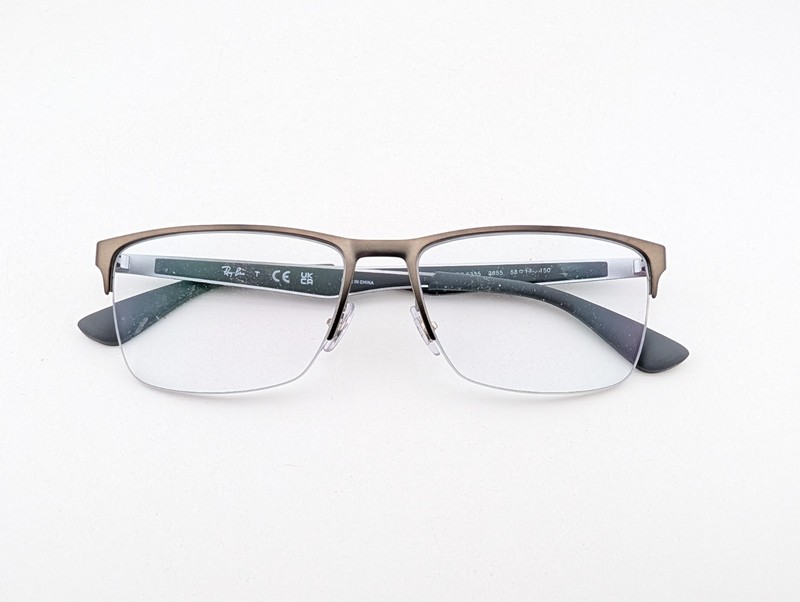 Ray Ban Eyeglasses, Frames Only, RB 6335 2855, 58-17-150, Silver, Half Rim
