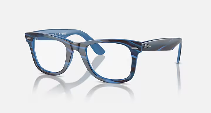 Ray-Ban RX5121F Wayfarer 8384 Photochromic Eyewear - Striped Blue 150-50-22mm gallery