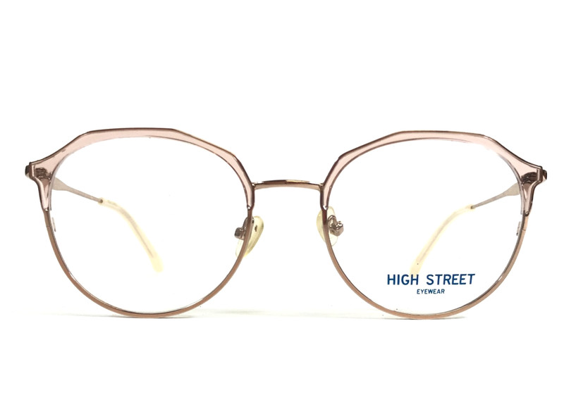 High Street Eyeglasses Frames CASS BLUSH Pink Gold Round Full Rim 51-19-145