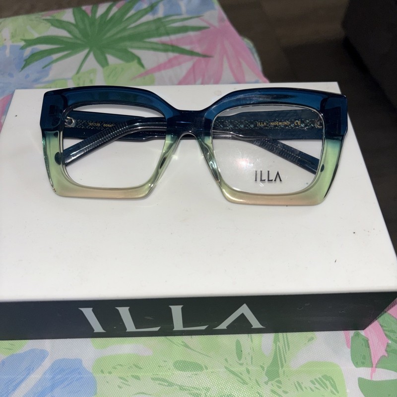 ILLA EYEGLASSES FRAMES ONLY/ DONATELLA BLUE AND GREEN 53/20/135