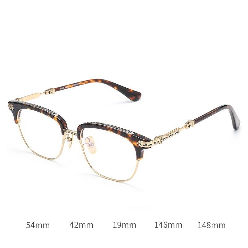 Titanium Extra Large Eyeglass Frames Men Hand Made Retro Eyebrow Glasses 54/57mm