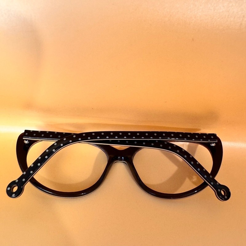 Goo Goo Eyes Eyeglass Frames Only Women 55-17-140 Black Polka Dot Cat Eye GGE818 gallery