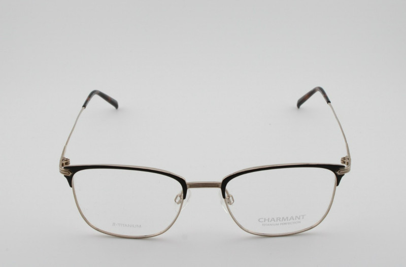 NEW CHARMANT CH29715 GP GOLD/HAVANA/BROWN TITANIUM EYEGLASSES FRAMES 54-19-145 gallery