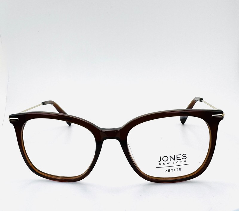 JONES NEW YORK J240 BROWN Gold Square Full Rim Eyeglasses 49-18-135 B:39