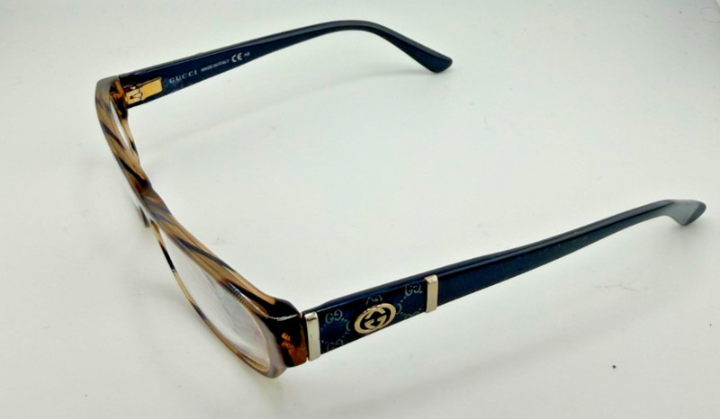 GUCCI FRAMES ONLY EYEGLASSES GG3201 Z9Y BLUE LEATHER BROWN TORTOISE 51-14-135