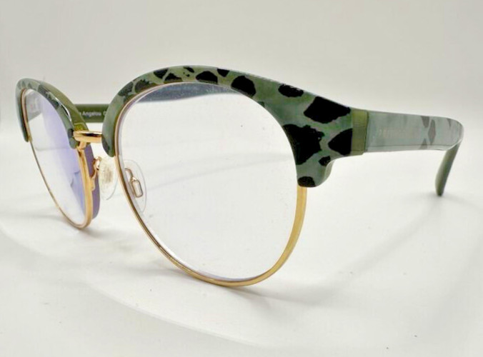 Prive Revaux Green Gold Eyeglasses Frames Angelou C141 52-20-142 Clubmaster