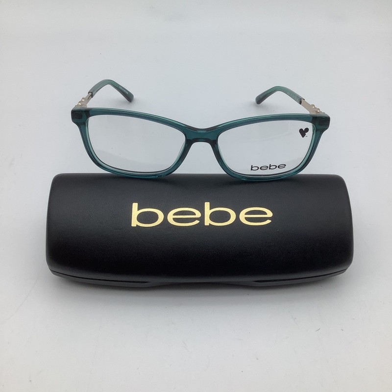 Bebe BB5228 Teal Rectangular Eyeglasses Frames with Case 52-15-135 NEW