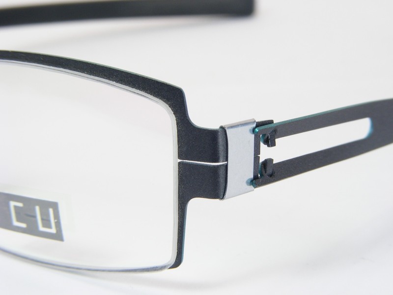 ICU by top look 8204 1 Matt Charcoal (Black) /Teal RARE EYEGLASSES 44-17-125mm gallery