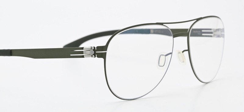 IC! BERLIN Eyeglasses Wolfener Moss Matte Olive Green Pilot Drop Lightweight ... gallery