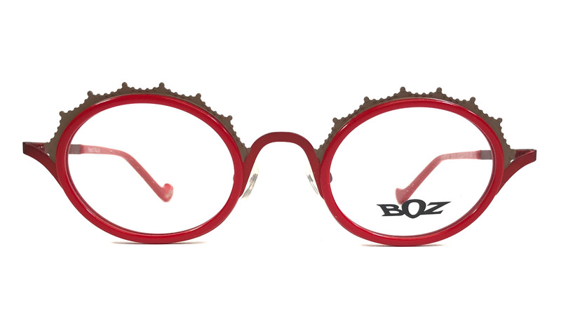 BOZ by J.F. Rey Eyeglasses Frames LAMOUR 3090 Shiny Red Taupe Oval 45-23-140
