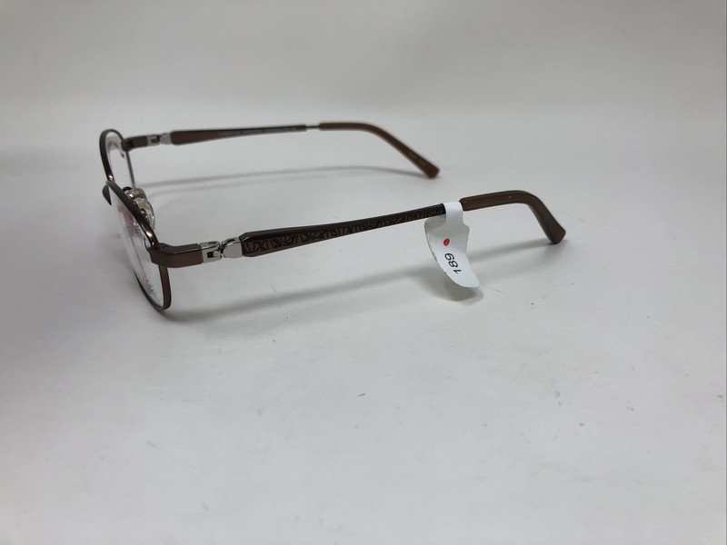 TURBOFLEX EYEGLASSES FRAME MOD EC365 46-16-125 360 hinges BROWN METAL 3206 gallery