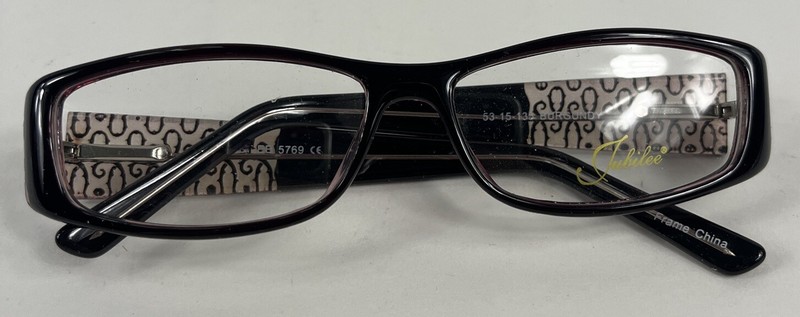 Jubilee 5769 Burgundy Rectangular Eyeglass FRAMES ONLY 53 15 135 gallery