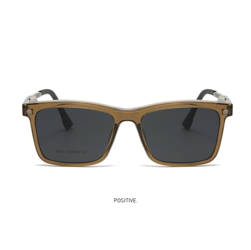Men 3 in 1 Magnetic Clip On Flip Up TR90 Eyeglasses Square Polarized Sunglasses gallery