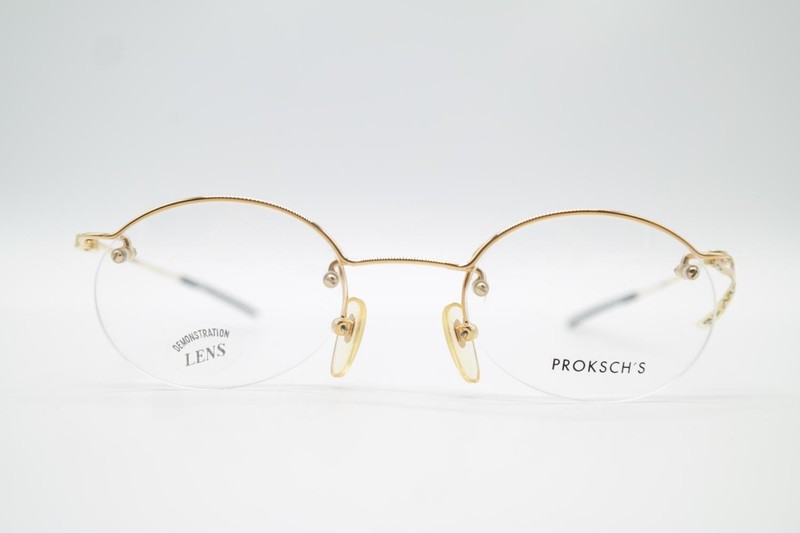 Vintage Proksch S 25-7 Gold Half-Frame Eyeglasses Frame NOS