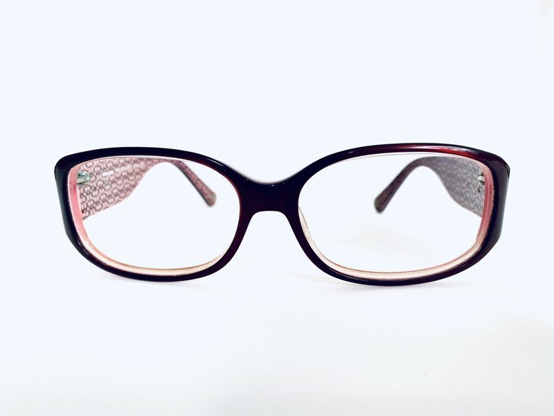 Coach Burgundy Pink Lucite Oversized Oval Glasses Addison S803 59 16 130 gallery