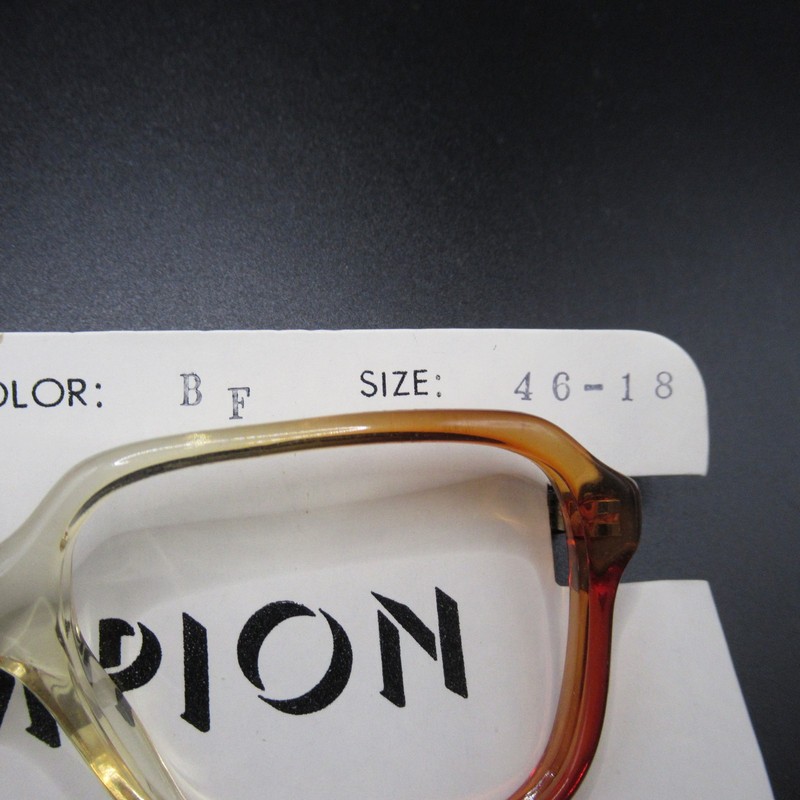 Vintage CHAMPION 304 Eyeglass Frames NOS 46-18 Brown Ombre Plastic Full Rim gallery