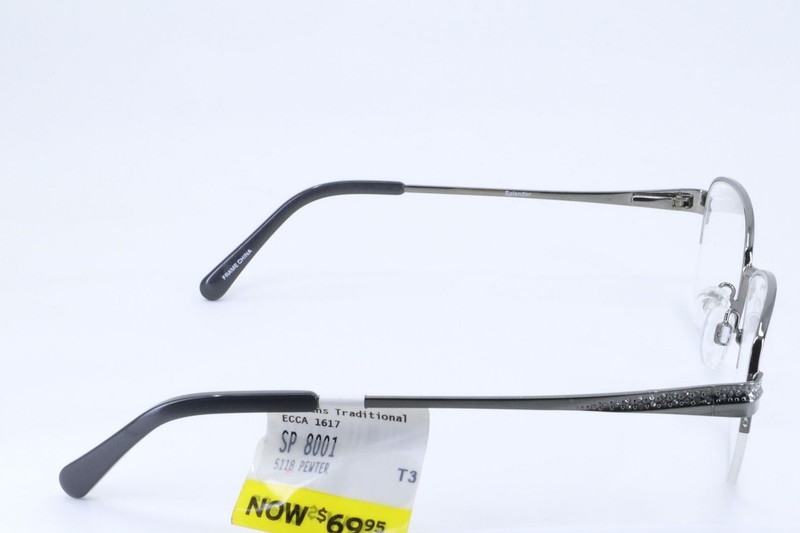 Splendor SP8001 Pewter Square Women Half Rim 51-18-135 Eyeglasses Frames gallery