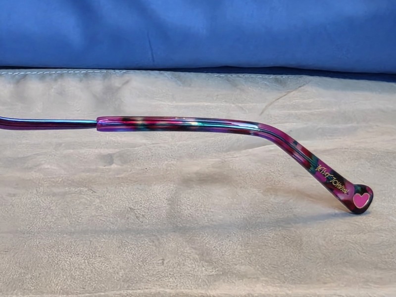 New Women's Betsey Johnson Eyeglass Frame Worthy Oil Metal 54-18-140 gallery