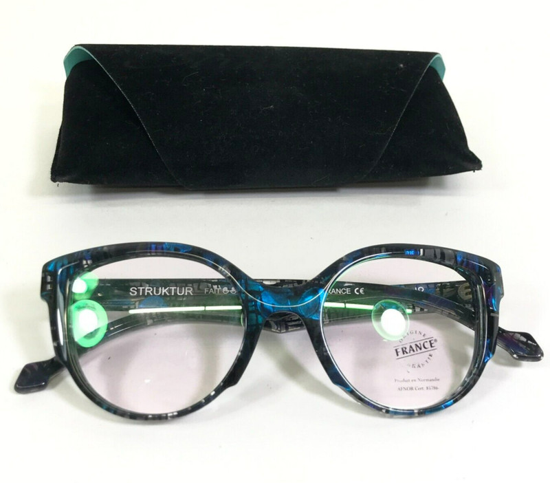 Struktur Eyeglasses Frames The TROUVILLE Blue Pearl Cat Eye Full Rim 49-20-145 gallery