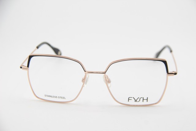 NEW FYSH 3720 S200 BLACK GOLD GUNMETAL AUTHENTIC EYEGLASSES 54-17 gallery