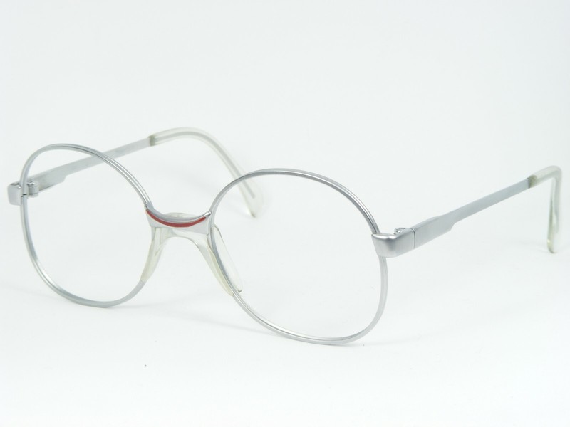 Vintage METZLER 8720 SILVER /RED EYEGLASSES GLASSES 49-17-130mm Germany (NOTES)