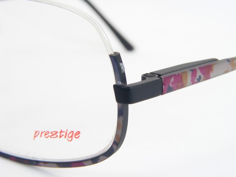 Vintage Prestige 274 26 Matt Black /Multicolor UNIQUE RARE EYEGLASSES 50-21-140 gallery
