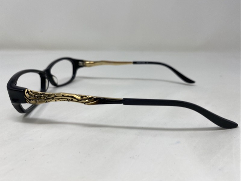 Mia Rae ADDISON BLACK 53-13-135 Black/Gold Full Rim Eyeglasses Frame G739 gallery