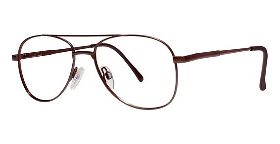 MODERN OPTICAL HUNTER MEN’S METAL EYEGLASSES 53-16-140 MT. BRN WITH SOFT CASE