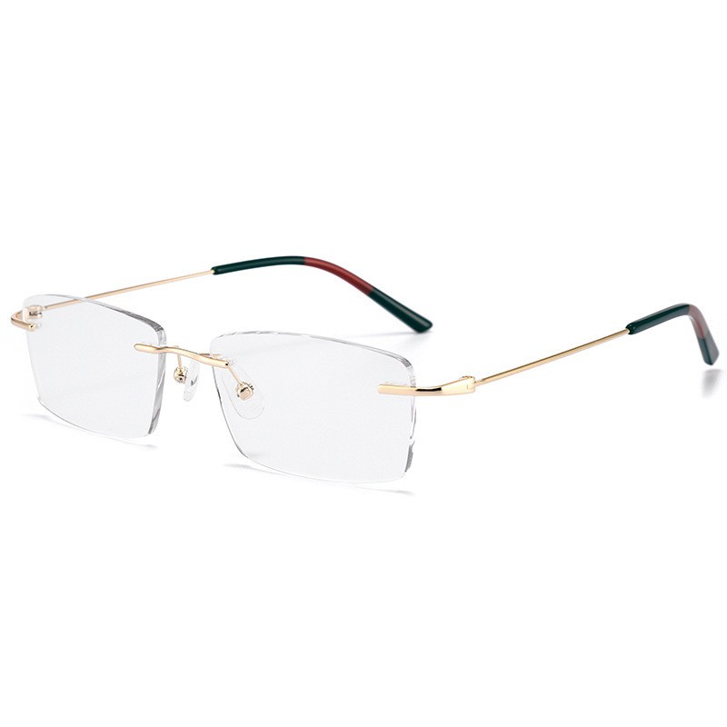 Ultralight Titanium Rimless Eyeglass frame Square Spectacles Business Glasses gallery