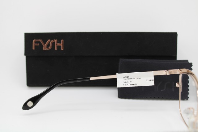 NEW FYSH 3728 S200 BLACK GOLD PURPLE GUNMETAL AUTHENTIC EYEGLASSES 54-17 gallery
