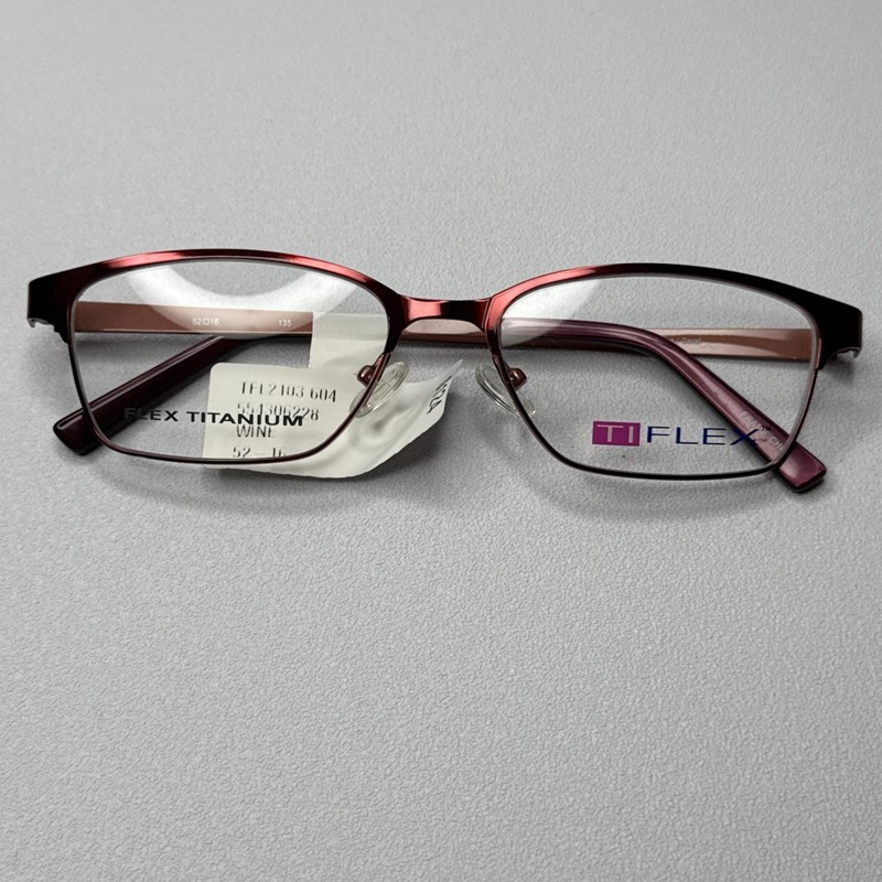 TI Flex 2103 604 52[]16 135 Shiny Wine/Coral Eyeglasses HH44 gallery